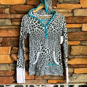 Volcom Giraffe Print Hooded Shirt